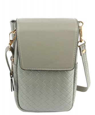 Woven Crossbody Bag Cell Phone Purse LMS202 GRAY